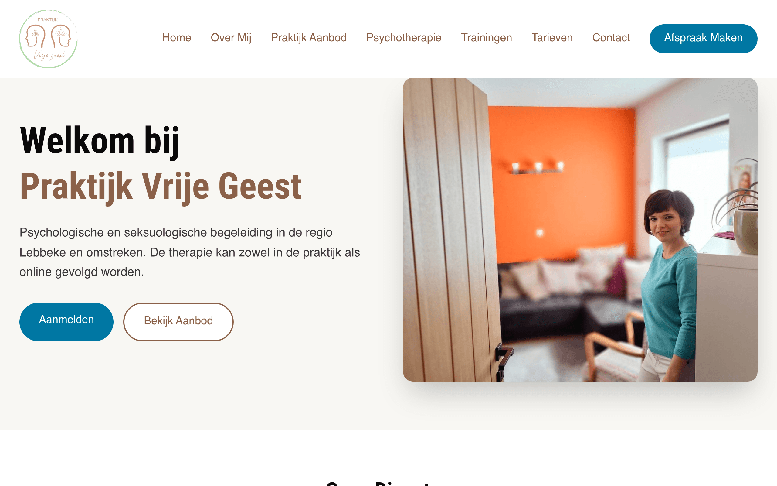Screenshot of Praktijk Vrije Geest