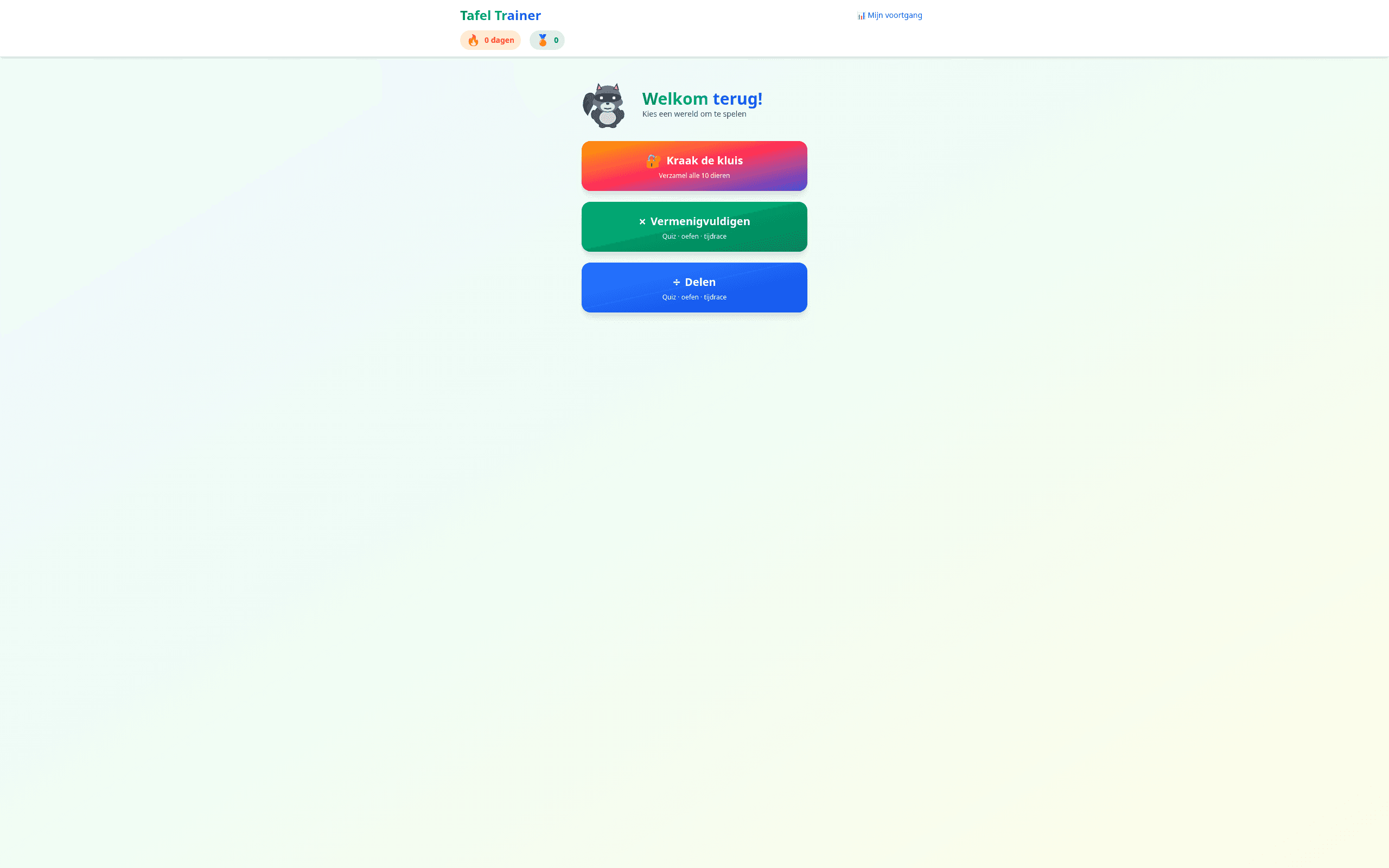 Screenshot of Tafel Trainer