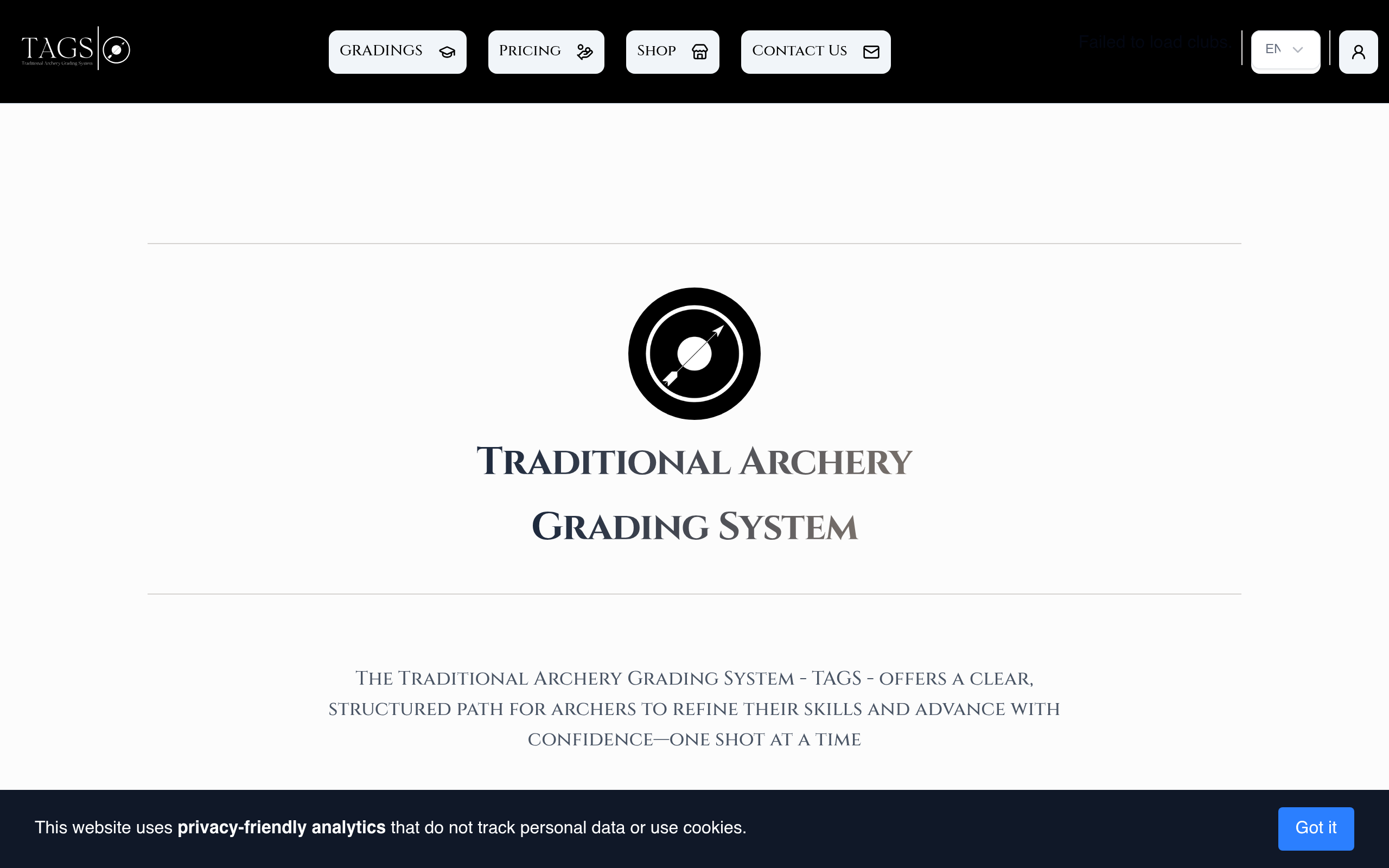 Screenshot of Archery Grading & Membership System